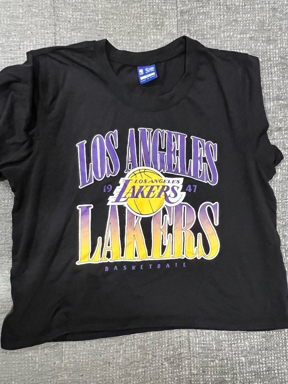 Los Angeles Lakers Black Graphic Crop Top